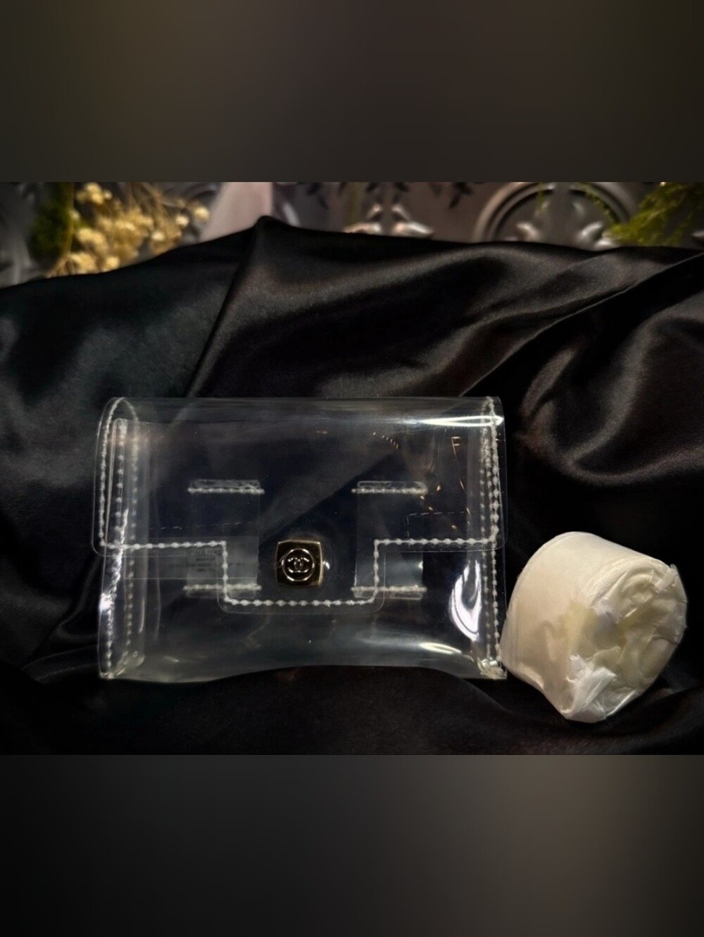 Cosmetic Bag And Belt;Clutch:  CC Snap Closure ; Transparent Belt And Bag